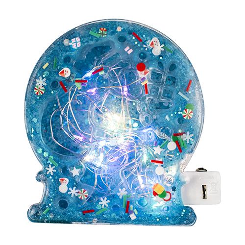 Decor Crăciun cu Moș Crăciun 3D și LED piesă festivă din rășină - imagine 12