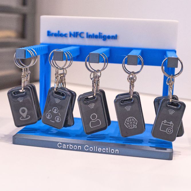 Set 25 Brelocuri Smart NFC „Carbon Collection” – Finisaj Premium Rășină + Display - imagine 4