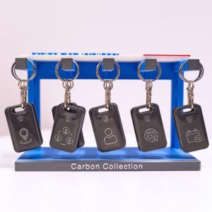 Set 25 Brelocuri Smart NFC „Carbon Collection” – Finisaj Premium Rășină + Display